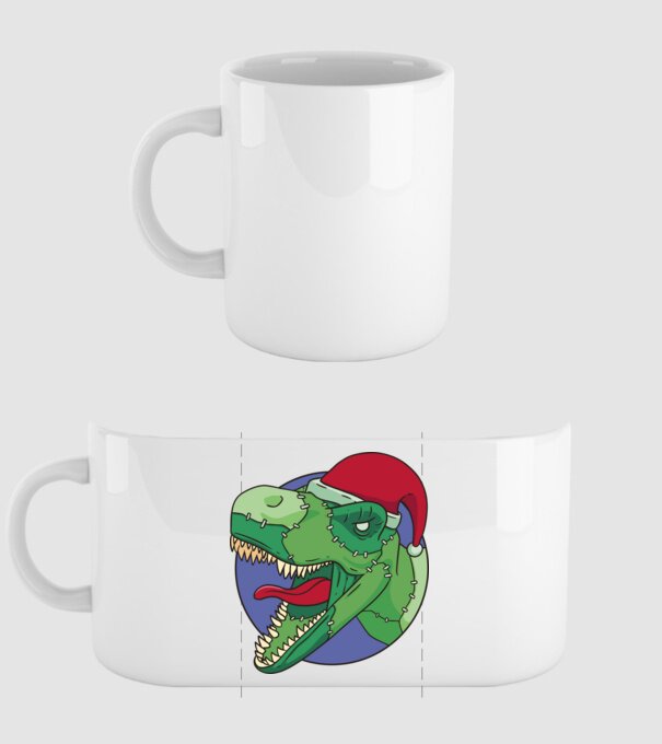 T-rex Santa model alb pe tricou