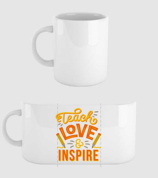 Teach Love Inspire pentru profesori model alb pe tricou