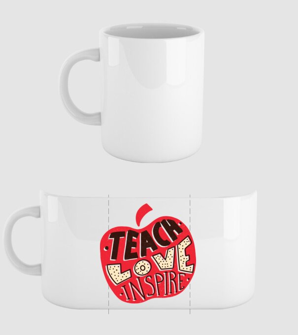 Teach Love Inspire pentru profesori model alb pe tricou
