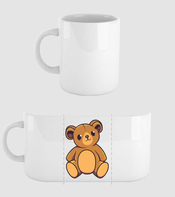 Ursuleț Teddy model alb pe tricou