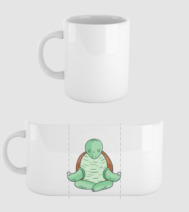 Broască țestoasă Yoga model alb pe tricou