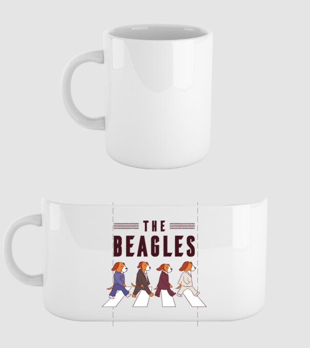 The Beagles model alb pe tricou