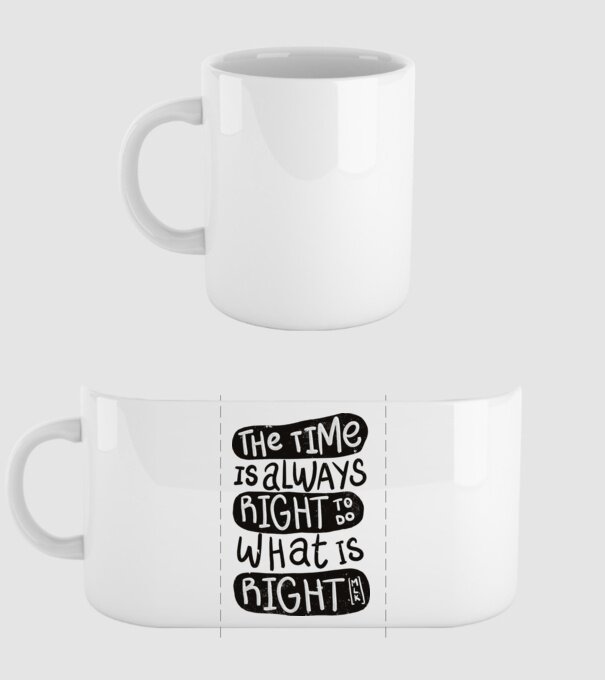 The time is always right model alb pe tricou