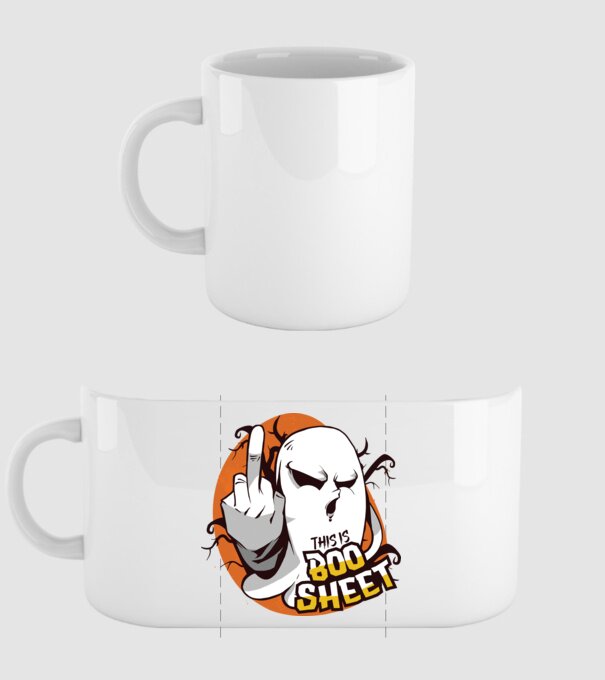 This is Boo Sheet Halloween model alb pe tricou