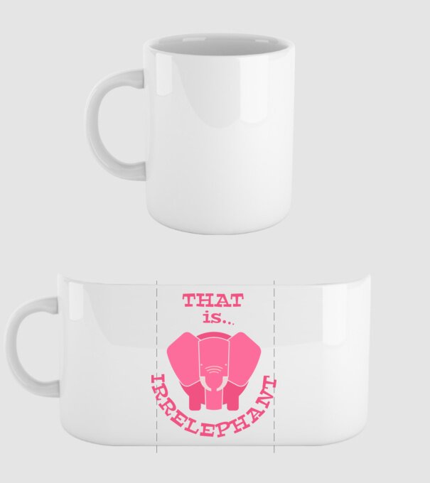 This is irrelephant model alb pe tricou