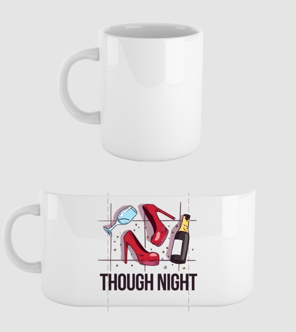 Though Night - seară grea model alb pe tricou