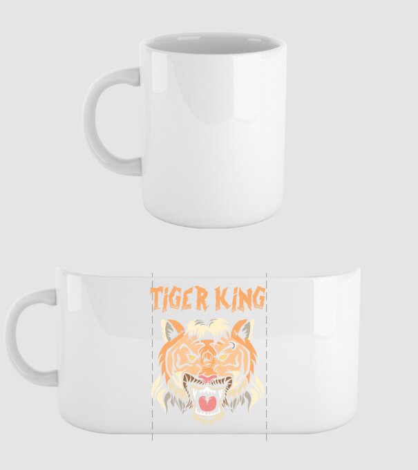 Tiger King model alb pe tricou