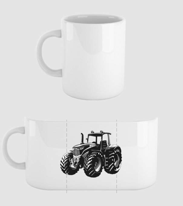 Tractor model alb pe tricou