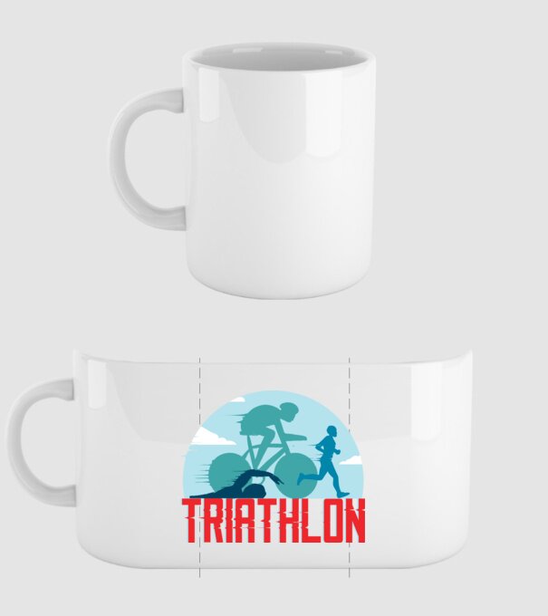 Triatlon Sport model alb pe tricou