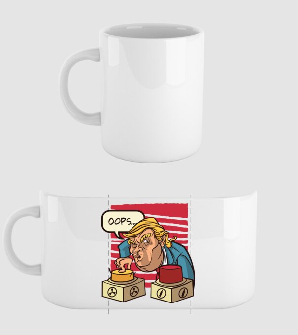 Trump Bombă nucleară model alb pe tricou