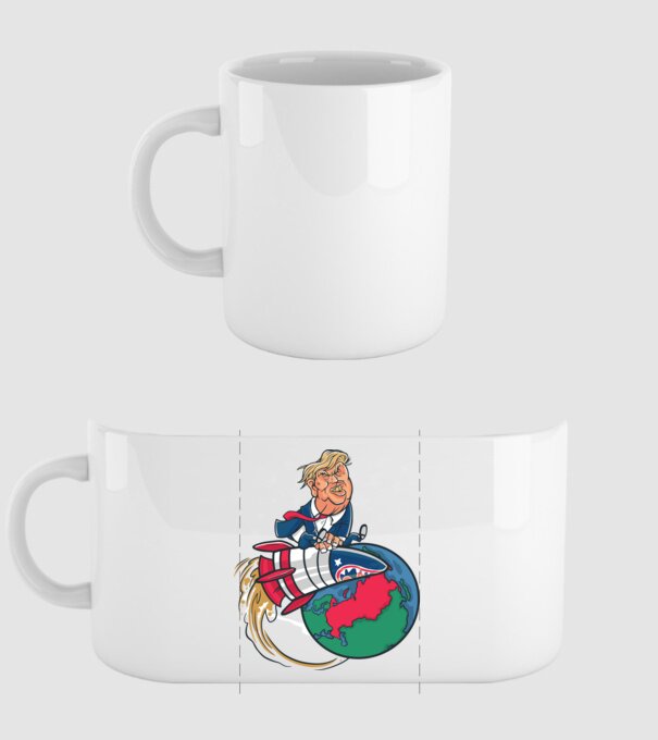 Trump bombă model alb pe tricou