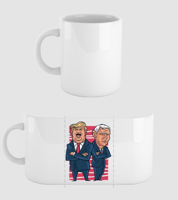 Trump Pence USA model alb pe tricou