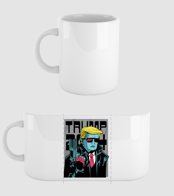 Trump Terminator 2024 model alb pe tricou