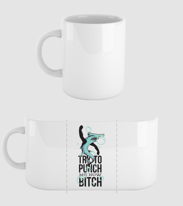 Try to punch me now bitch model alb pe tricou