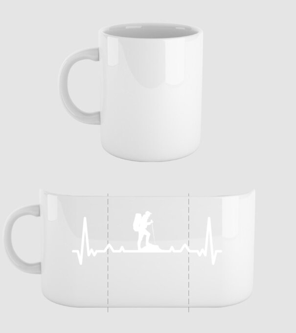 Drumeții Ritm cardiac ECG model alb pe tricou