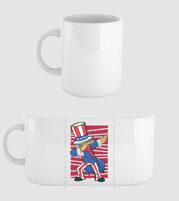 Uncle Sam DAB model alb pe tricou