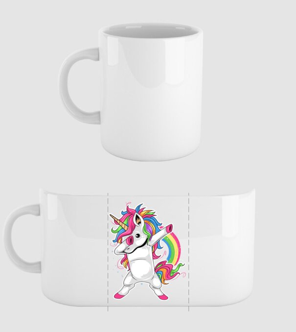 Unicorn Dab model alb pe tricou