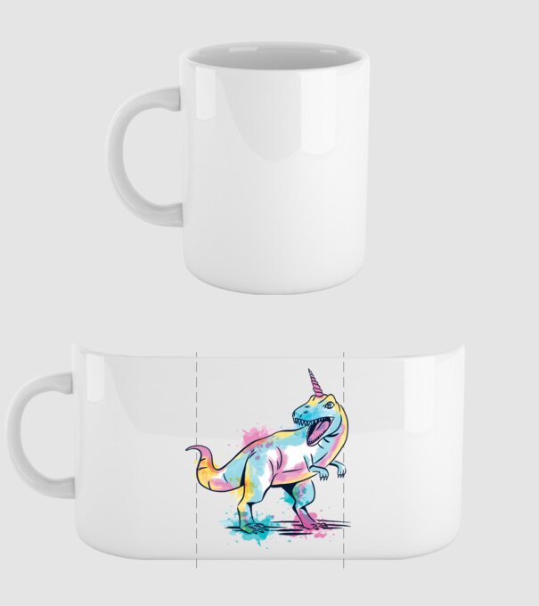 Unicornsaurus - Dinozaur Unicorn model alb pe tricou