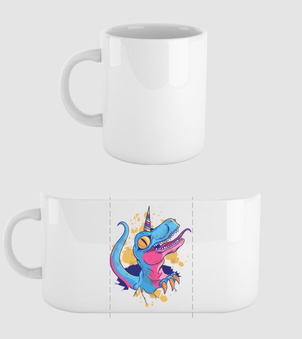 Unicornsaurus - Dinozaur Unicorn model alb pe tricou
