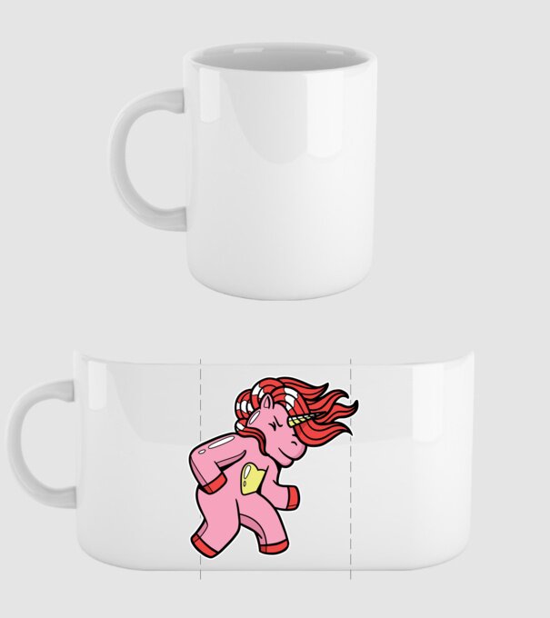 Unicorn model alb pe tricou