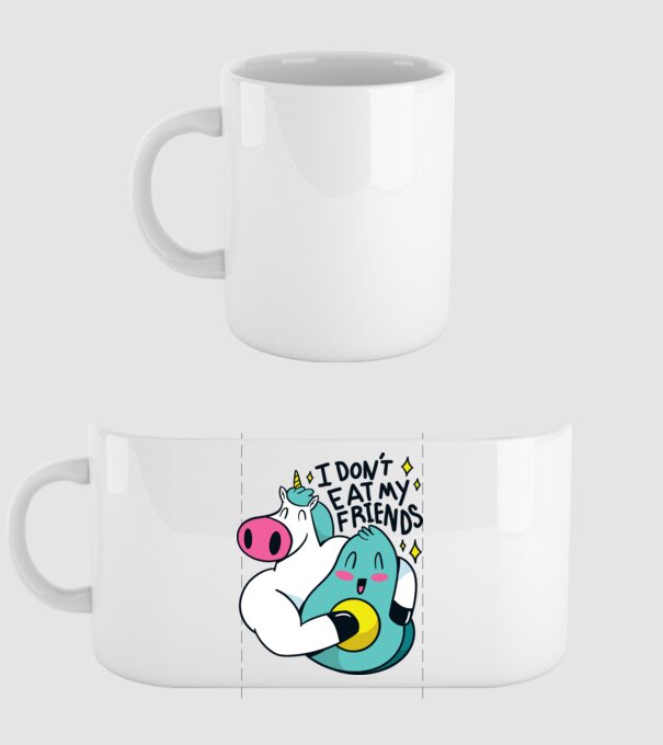 Unicorn Avocado Prietenie model alb pe tricou