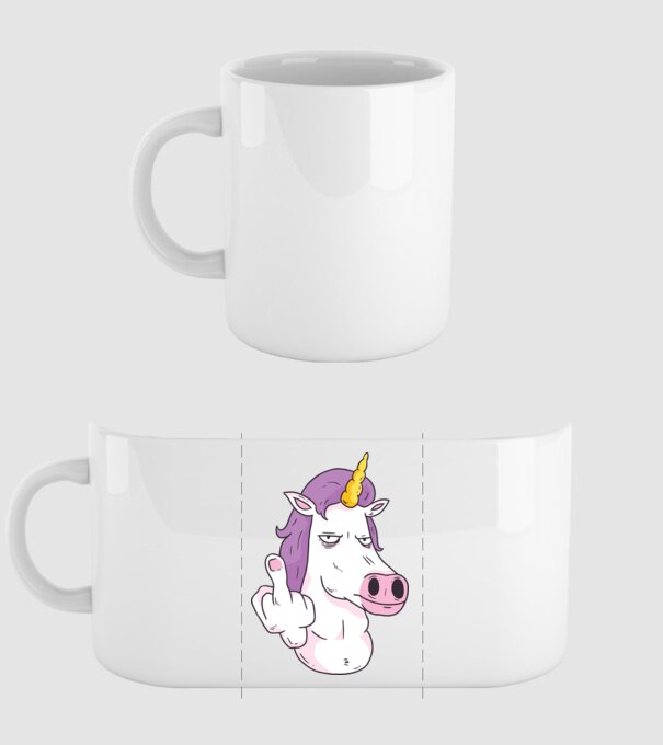 Unicorn arată degetul model alb pe tricou