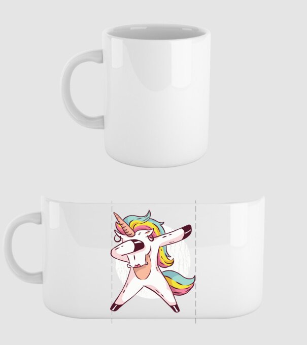 Unicorn DAB model alb pe tricou