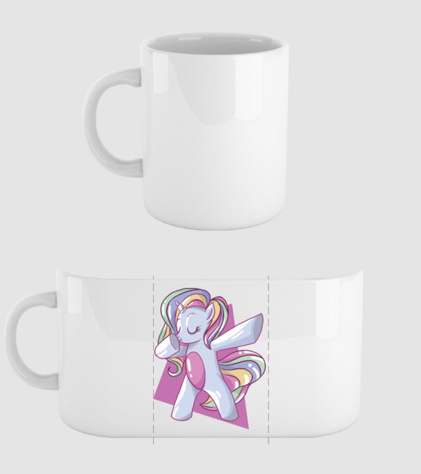 Unicorn DAB model alb pe tricou