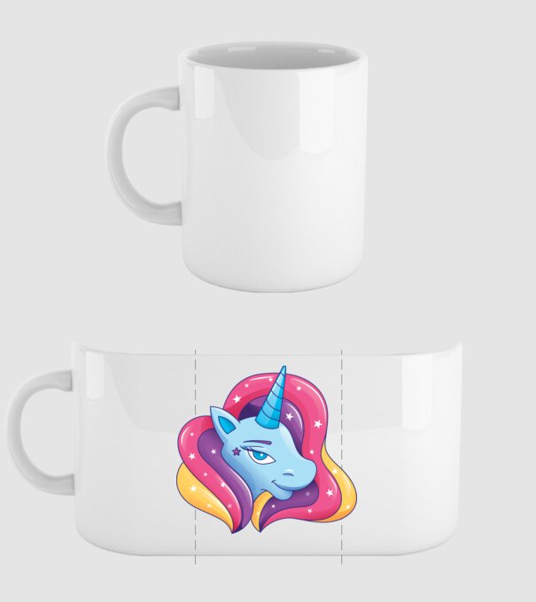 Cap de unicorn model alb pe tricou