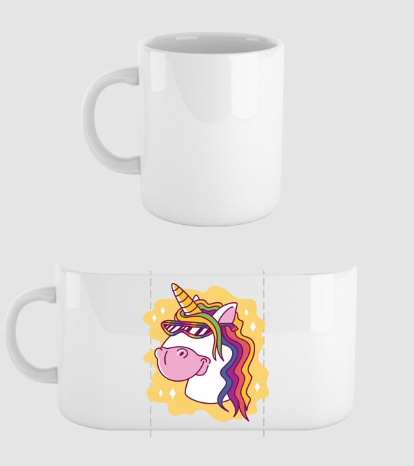 Cap de unicorn model alb pe tricou