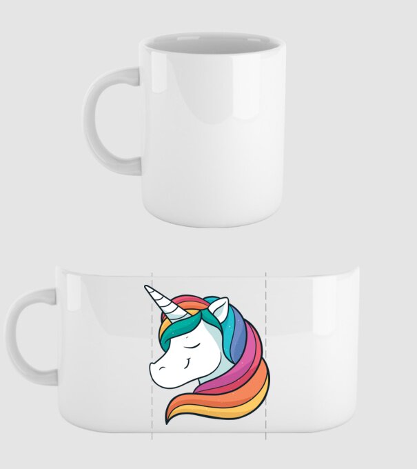 Cap de unicorn model alb pe tricou