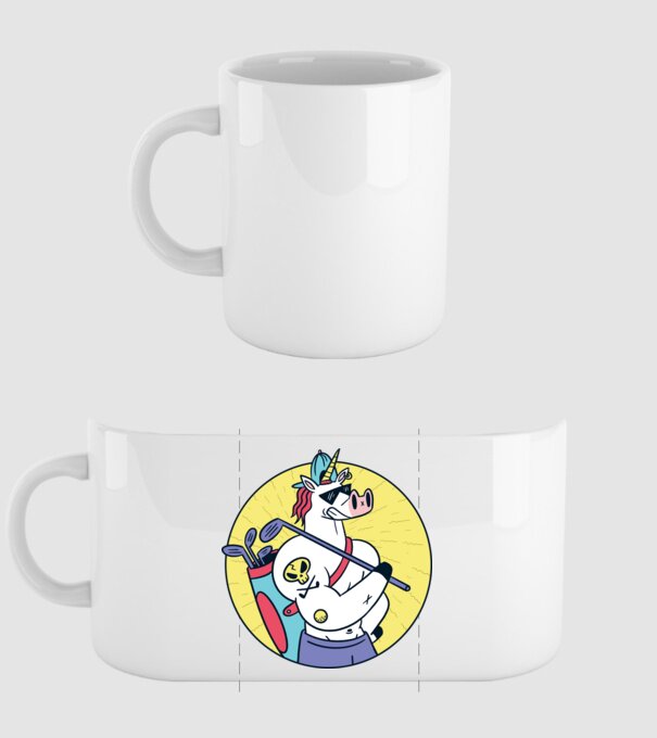 Unicorn Golf model alb pe tricou