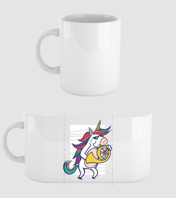Unicorn Corn model alb pe tricou