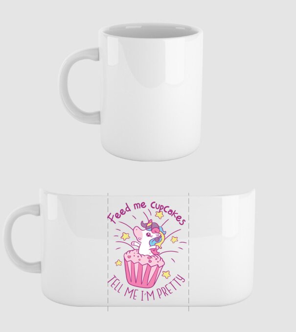 Unicorn Muffin model alb pe tricou