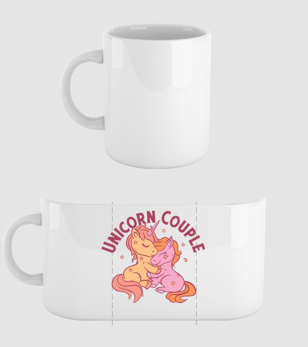 Pereche Unicorn model alb pe tricou