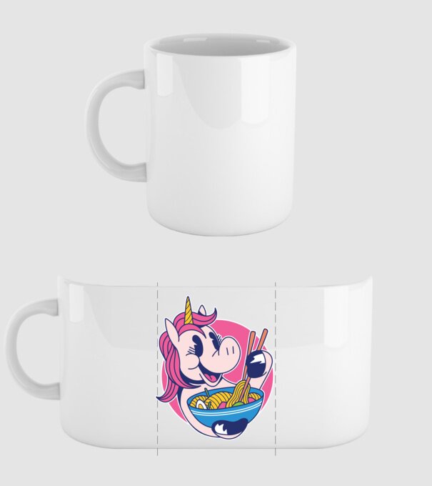 Unicorn Ramen model alb pe tricou