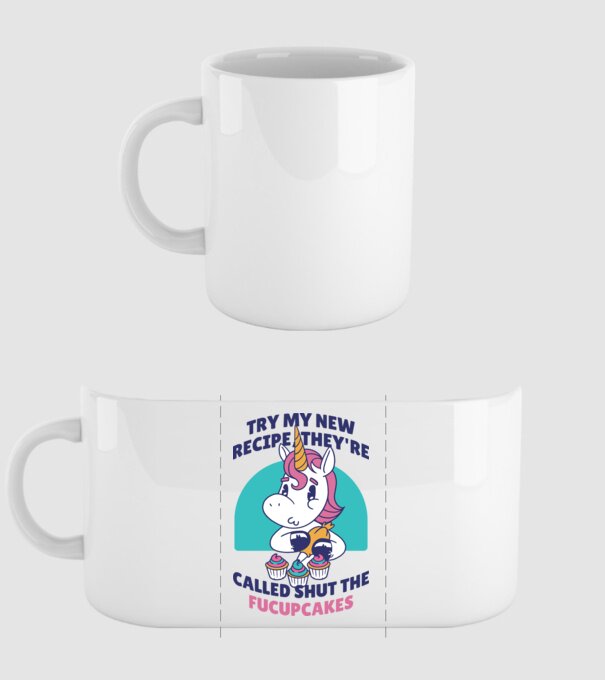 Unicorn Rețetă model alb pe tricou