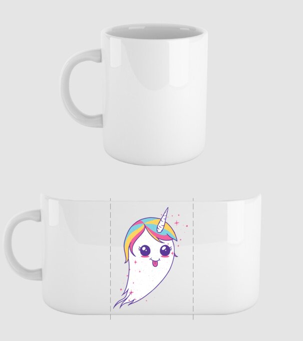 Unicorn Fantoma model alb pe tricou