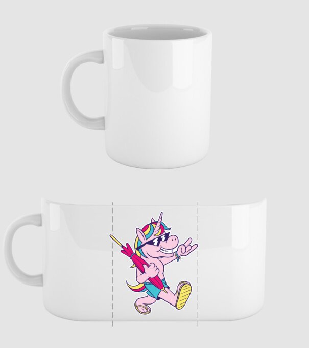 Unicorn În vacanță model alb pe tricou