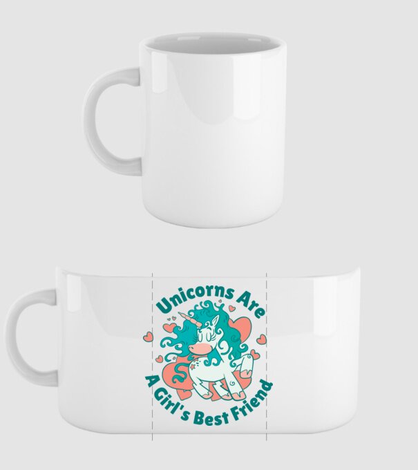 Unicornii sunt cei mai buni prieteni ai fetelor model alb pe tricou