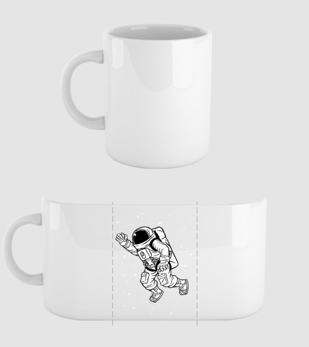 Astronaut model alb pe tricou