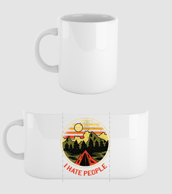 Urăsc oamenii tricou de camping model alb pe tricou