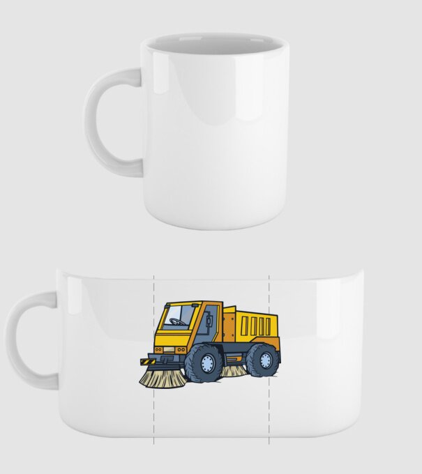 Camion spălare străzi model alb pe tricou