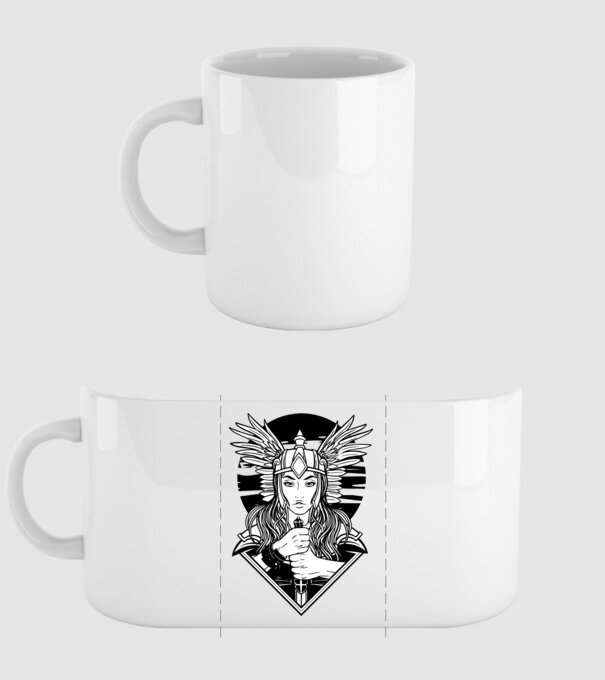 Zeița Valkyrie model alb pe tricou