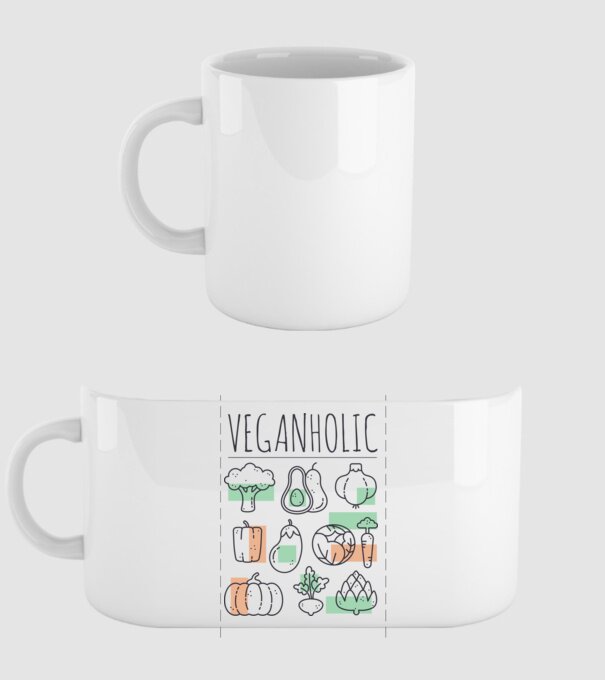 Veganholic model alb pe tricou