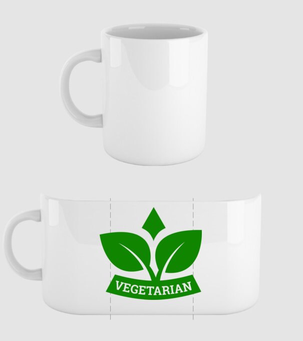 Vegetarian badge 1 model alb pe tricou
