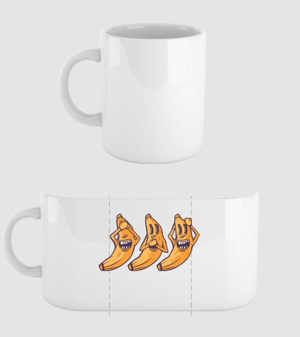 Banane amuzante - Nu vede, nu vorbește, nu aude model alb pe tricou