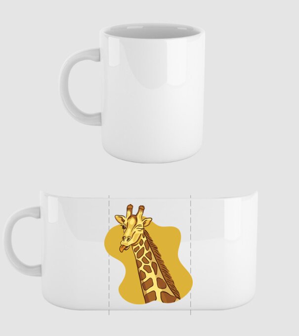 Girafă amuzantă model alb pe tricou