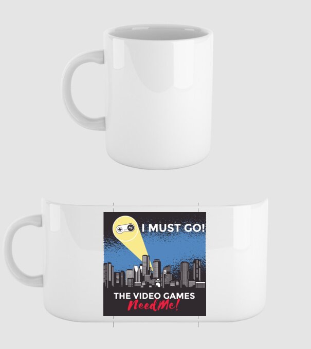 Video games need me - I must go tricou amuzant Gamer model alb pe tricou