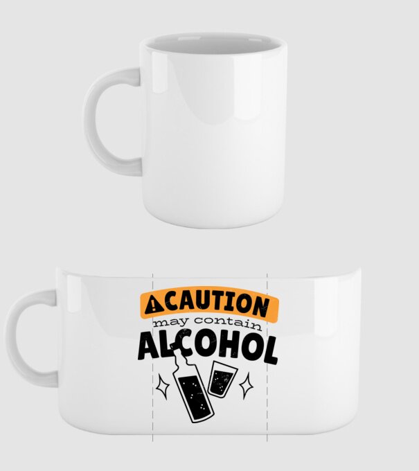 Atenție, poate conține alcool model alb pe tricou